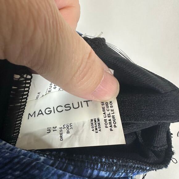 NWT Magicsuit Blue Jean Parker One‎ Piece Swimsuit Sz 10 Swimdress - Picture 4 of 9
